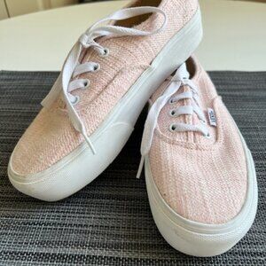 Pink Bouclé Platform Vans Authentic w7/m5.5 new without tags or box